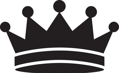 Regal Authority Black Logo Design with Crown Black and Bold Crown Vector Symbol