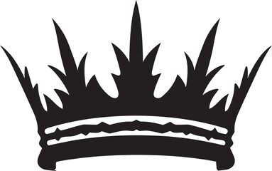 Black and Regal Crown Vector Symbol Royal Mastery Crown Logo in Monochrome