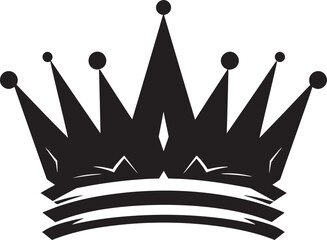 Black and Exquisite Crown Vector Symbol Elegant Sovereignty Crown Design in Black