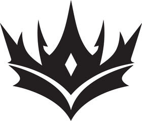 Monarchs Insignia Black Crown Vector Icon Elegance in Black Crown Emblem