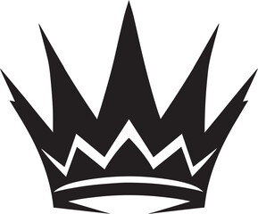Crowning Achievement Black Crown Emblem Crown of Excellence Black Logo with Icon