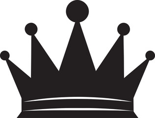Regal Excellence Vector Icon in Black Crowning Achievement Black Crown Emblem