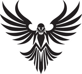Noble Bird Eagle Logo in Black Symbol of Freedom Black Eagle Vector Icon