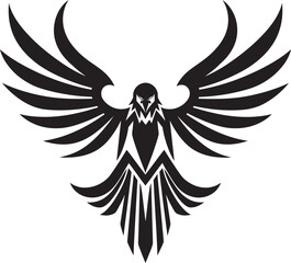 Noble Bird Eagle Logo in Black Symbol of Freedom Black Eagle Vector Icon