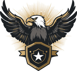 Eagle Excellence Black Icon in Vector Eagles Grace Black Logo with Majestic Bird