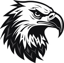 Regal Flight Black Logo with Eagle Wings of Majesty Vector Icon in Black