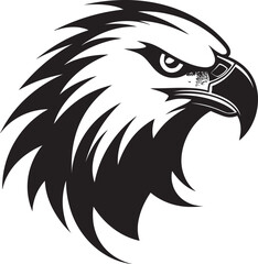 Feathered Excellence Monochrome Eagle Logo Iconic Majesty Soared Black Eagle Emblem