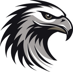 Wings of Freedom Black Logo Design with Eagle Black and Bold Iconic Eagle Vector Symbol