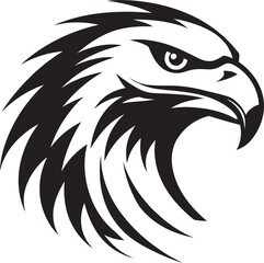 Black and Bold Iconic Eagle Vector Symbol Regal Raptor Eagle Logo in Monochrome