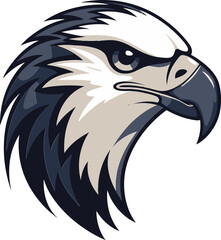 Regal Raptor Eagle Logo in Monochrome Feathered Majesty Black Eagle Logo Vector Icon