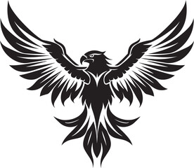 Vector Artistry Unveiled Eagle Emblem Powerful Predator Black Eagle Icon in Vector
