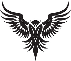 Noble Soar Black Eagle Logo Mastery Black and Majestic Eagle Vector Icon