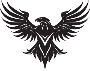 Aerial Dominance Black Eagle Design Logo Noble Soar Black Eagle Logo Mastery