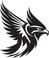 Black and Bold Iconic Eagle Vector Symbol Regal Raptor Eagle Logo in Monochrome