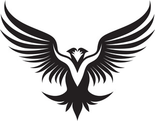 Feathered Majesty Black Eagle Logo Vector Icon Soaring High Black Eagle Design Emblem