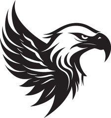 Obraz premium Regal Raptor Eagle Logo in Monochrome Feathered Majesty Black Eagle Logo Vector Icon