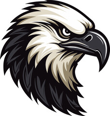 Black and Majestic Eagle Vector Icon Wings of Strength Eagle Logo in Black
