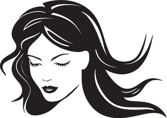 Elegance Personified Logo of a Womans Face Timeless Beauty Female Face in Black Logo