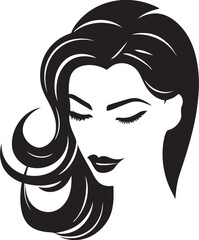 Empowerment through Grace Black Female Face Emblem Enigmatic Gaze Vector Icon of Female Face