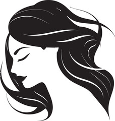 Elegance in Every Line Female Face Logo Feminine Grace Black Logo Featuring a Womans Face