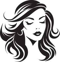 Mystical Simplicity Emblem Featuring Female Face Sublime Serenity Female Face in Black Logo