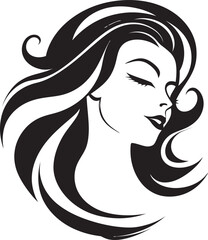 Eternal Beauty Logo of a Females Face Empowerment through Serenity Black Female Face Emblem