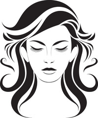 Iconic Gaze Vector Icon with Black Female Face Mystical Beauty Emblem with a Womans Face