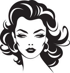 Mystical Beauty Emblem with a Womans Face Eternal Grace Logo of a Females Face