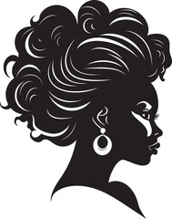Subtle Charm Black Logo with Females Profile in Monochrome Sculpted Beauty Black Female Face Emblem in Monochrome