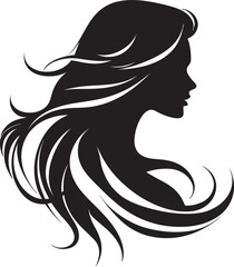 Subtle Charm Black Logo with Females Visage in Monochrome Sculpted Beauty Black Female Face Emblem in Logo