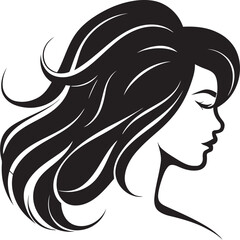 Eternal Beauty Logo of a Womans Face in Black Monochrome Empowerment through Elegance Black Female Face Emblem in Monochrome