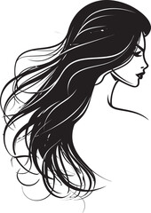 Intriguing Elegance Vector Icon of Females Profile in Black Monochrome Subtle Beauty Black Logo with Females Visage in Monochrome