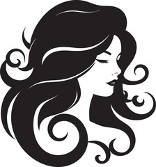 Iconic Simplicity Vector Icon of Black Female Profile in Logo in Monochrome Mystical Gaze Black Emblem with Womans Face Icon in Black Monochrome