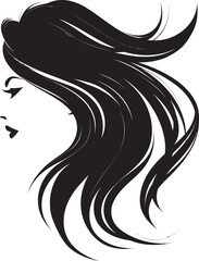 Subtle Beauty Black Logo with Females Visage in Monochrome Sculpted Grace Black Female Face Emblem in Monochrome