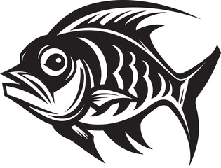 Subaquatic Simplicity Vector Fish Skeleton Logo Skeletal Serenity Fish Symbol Logo Design