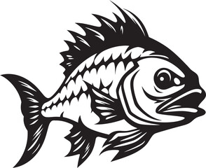 The Underwater Blueprint Fish Skeleton Icon Subaquatic Simplicity Vector Fish Skeleton Logo