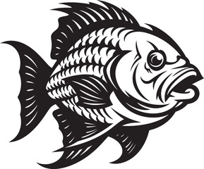 Bones of the Briny Fish Skeleton Logo Art Intriguing Ichthyology Fish Vector Skeleton Design