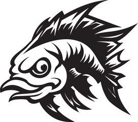 Marine Minimalist Fish Skeleton Vector Art Intricate Underwater Anatomy Vector Fish Skeleton