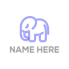 Outline Elephant logo design vector template