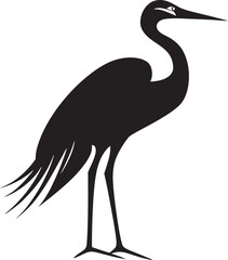 Obraz premium Minimalistic Black Heron Logo Heron Vector Symbol in Motion