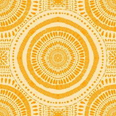 Abstract circle seamless mandala pattern for fabrics and linens and wrapping paper and fashion textiles