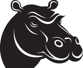 Hippo in Flight Vector Icon Minimalistic Hippo Icon Design