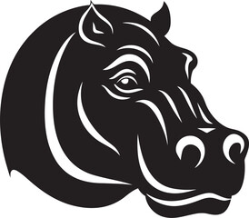 Abstract Black Hippo Logo Hippo in Flight Vector Icon