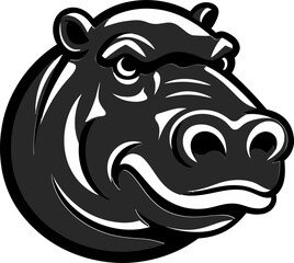 Majestic Hippo Graphic Hippo Silhouette in Motion