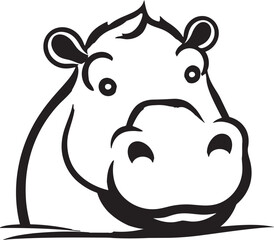 Elegant Black Hippo Icon Hippo Artistry for Modern Branding