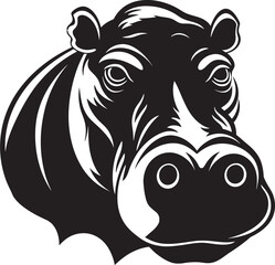 Hippo Symbol for Your Brand Graceful Black Hippo in Vector