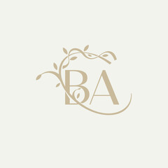 B A BA Beauty vector initial logo, handwriting logo of initial signature, wedding, fashion, jewerly, boutique, floral and botanical with creative template
