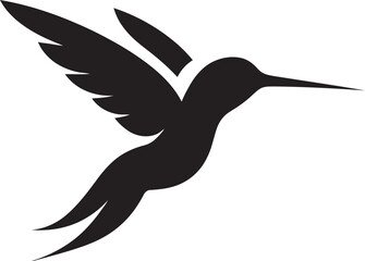 Hummingbird Vector Artwork Sleek Black Hummingbird Logo