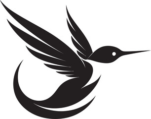 Hummingbird Majesty in Vector Art Minimalist Hummingbird Logo Design