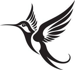 Hummingbird Silhouette Logo Art Abstract Black Hummingbird Symbol